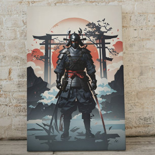 Epic Samurai i himmel och moln Canvastryck