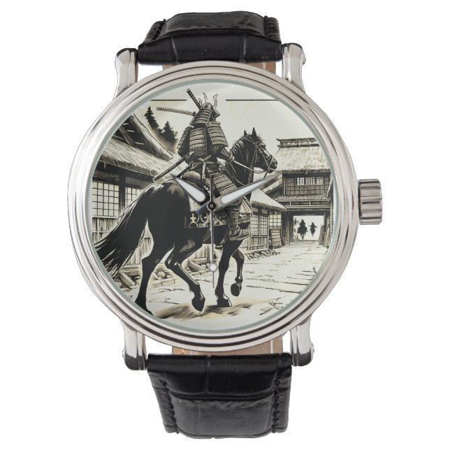 Epic Samurai Rider Manga Art Print Armbandsur (Framsida)