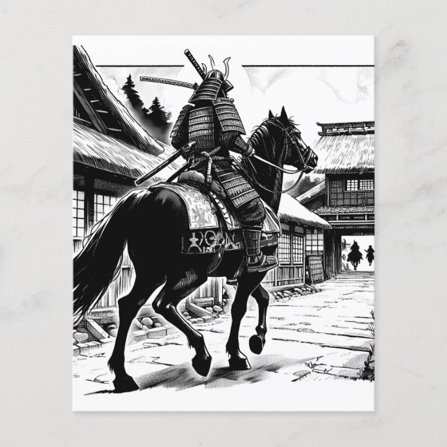 Epic Samurai Rider Manga Art Print Flygblad (Framsidan)
