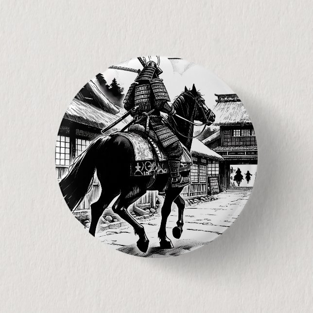 Epic Samurai Rider Manga Art Print Knapp (Framsida)