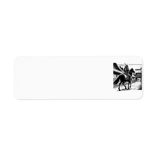 Epic Samurai Rider Manga Art Print Returadress Etikett (Framsidan)