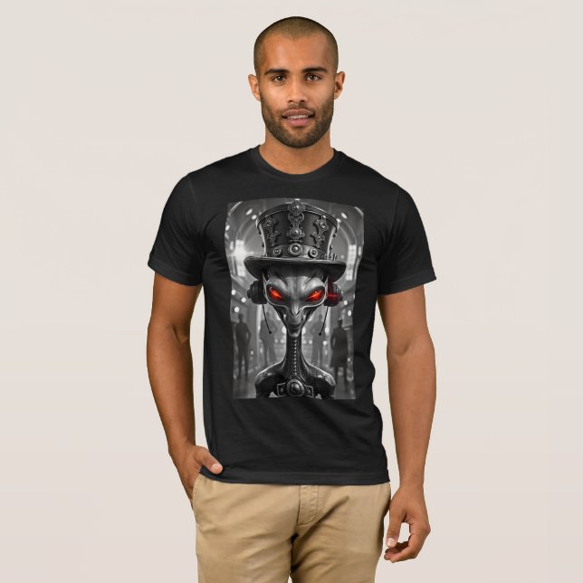 Epic Sci-Fi Steampunk Alien T Shirt (Hel framsida)
