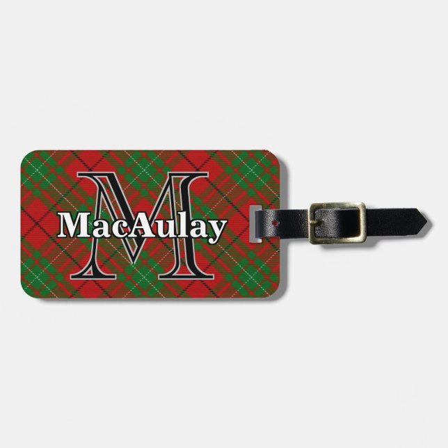 Epic Scotland Klan MacAulay Tartan Bagagebricka (Horisontell Framsida)