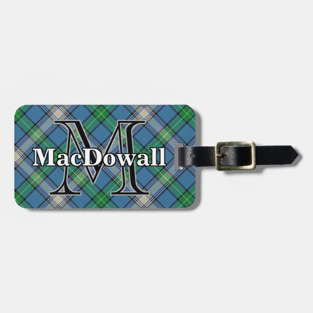Epic Scotland Klan MacDowall Tartan Bagagebricka (Horisontell Framsida)