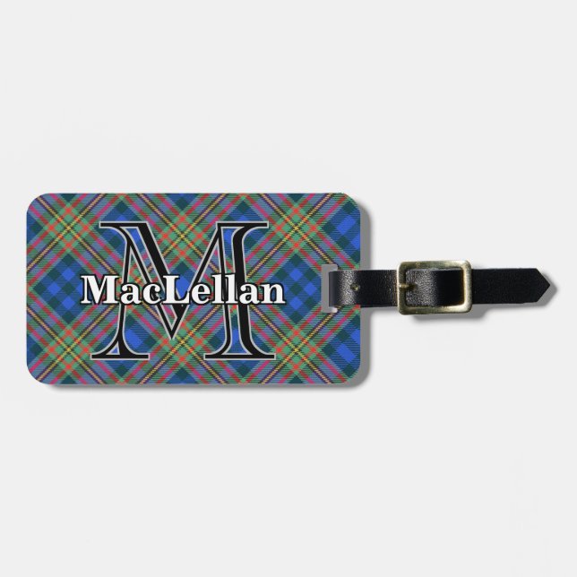Epic Scotland Klan MacLellan Tartan Bagagebricka (Horisontell Framsida)