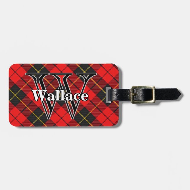 Epic Scotland Klan Wallace Red and Black Tartan Bagagebricka (Horisontell Framsida)