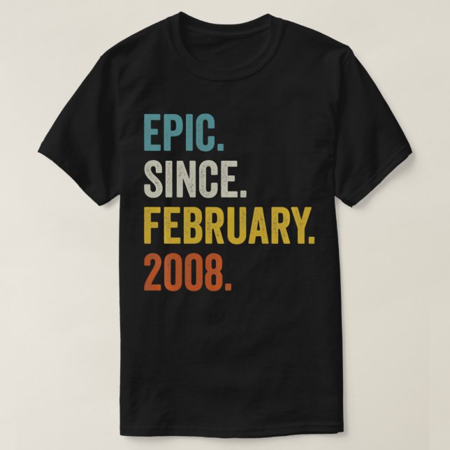 Epic sedan februari 2008 14:e födelsedagseftermidd t shirt (Design framsida)