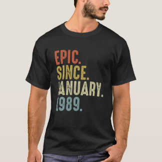 Epic sedan januari 1989 33:e födelsedagen 33 år ga t shirt