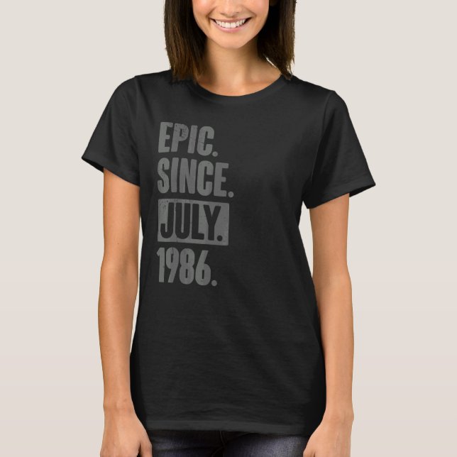 Epic sedan juli 1986 36 år gammal 36:e födelsedage t shirt (Framsida)