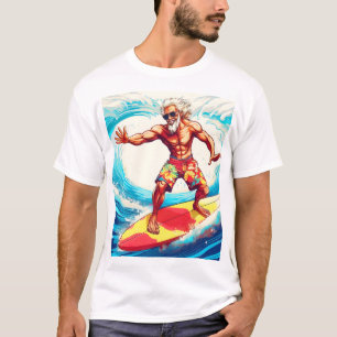 Epic Senior Surfer Riding Vågar med Stil T Shirt