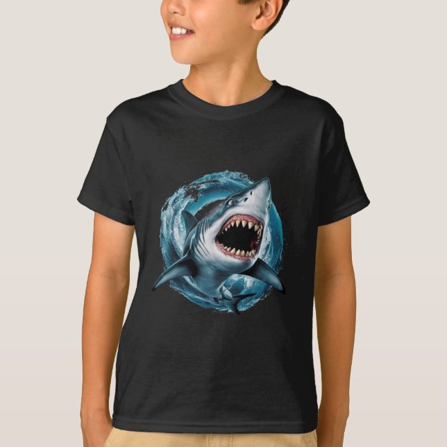 Epic Shark Attack T-Shirt - Fet Ocean Predator (Framsida)