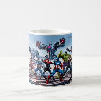 Epic Showdown: Avengers vs Enemy Forces Kaffemugg