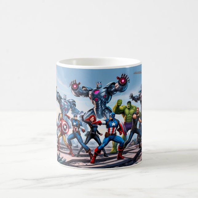 Epic Showdown: Avengers vs Enemy Forces Kaffemugg (Center)
