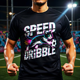 Epic Speed of Dribble Cat For Soccer Fans T Shirt