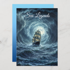 Epic stormbåt måne vågar äventyr inbjudningar