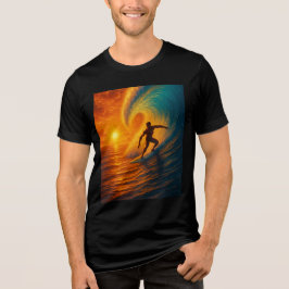 Epic Sunset Wave Surfer - Ocean Tri-Blend Shirt T