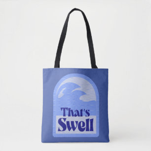 Epic Totally Swell Wave Retro Surfa Vibes Tygkasse