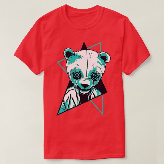 Epic Trippy Panda Rave Design Abstrakt T Shirt (Design framsida)