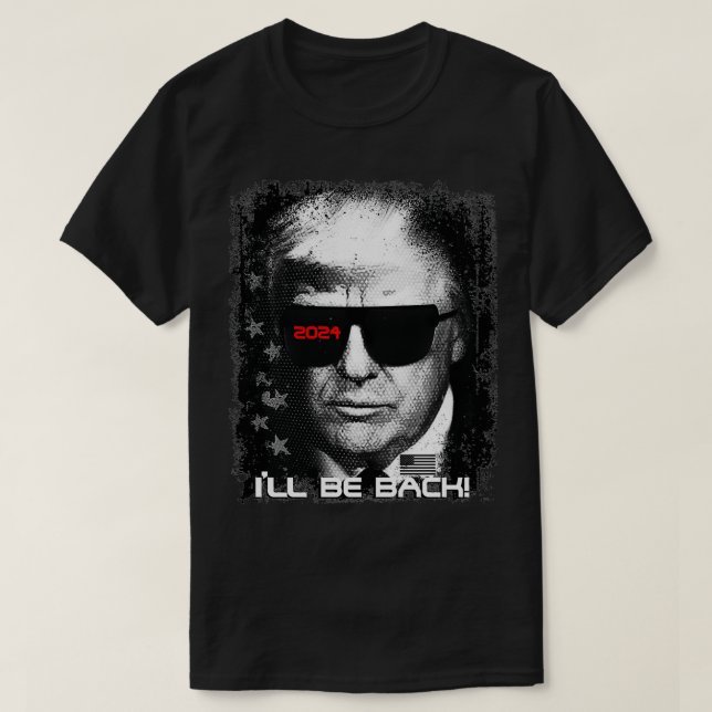 Epic-trump 2024 Sunglass jag kommer tillbaka dra T Shirt (Design framsida)