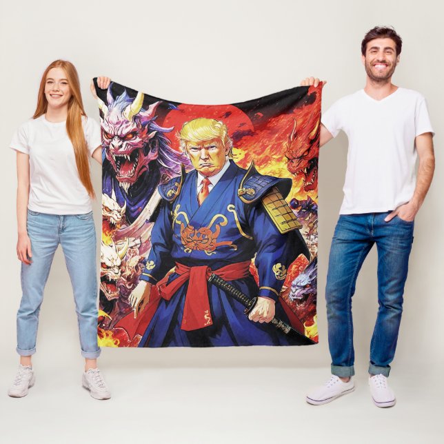 Epic Trump Samurai Anime Fleecefilt (På plats)