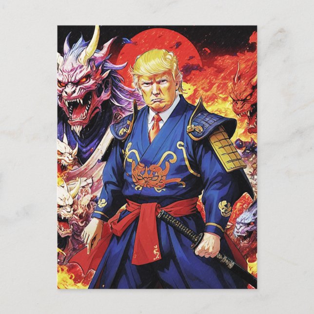 Epic Trump Samurai Anime Vykort (Framsida)