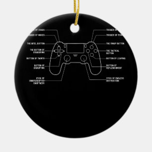 Epic Video Game Controller-inställningar fungerar Julgransprydnad Keramik
