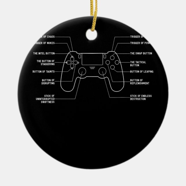 Epic Video Game Controller-inställningar fungerar  Julgransprydnad Keramik (Framsidan)