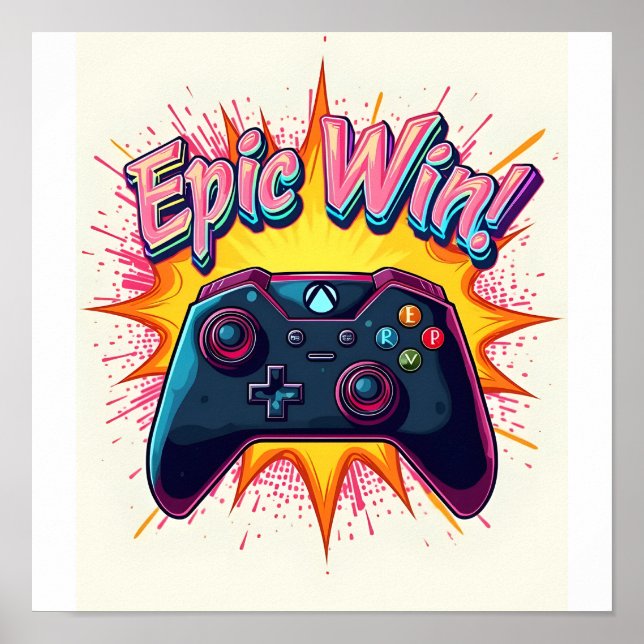 Epic Win-spelkontroll Poster (Framsidan)
