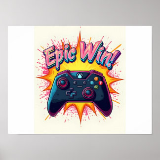 Epic Win-spelkontroll Poster