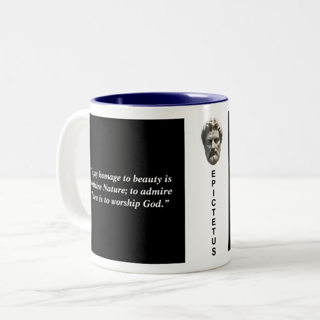 Epictetus Anpassningsbar Quote Stoic Philosophy Mu Två-Tonad Mugg (Framsida vänster)