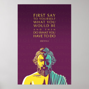 Epictetus citationsteckenaffisch: Gör vad du mås Poster