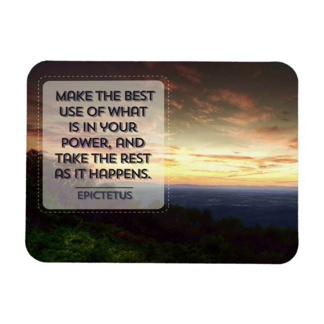 Epictetus inspirational Quote "Best använda" Flexi Magnet (Horisontell)