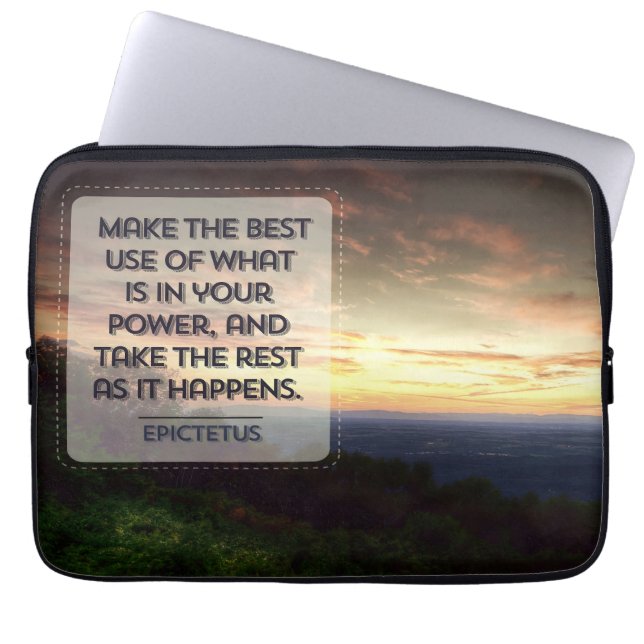 Epictetus inspirationsoffert "Bästa använda" Laptop Fodral (Framsidan)