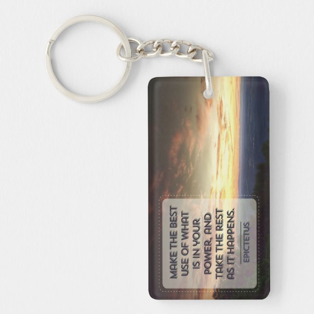 Epictetus inspirationsoffert "Bästa använda" Nyckelring (Framsidan)