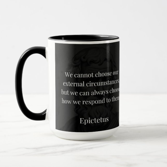 Epictetus Wisdom: Empowerment through Response Mugg (Vänster)