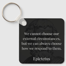 Epictetus Wisdom: Empowerment through Response Nyckelring