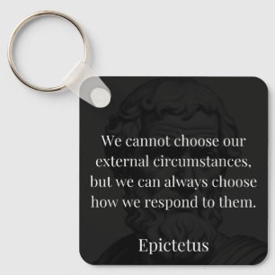 Epictetus Wisdom: Empowerment through Response Nyckelring