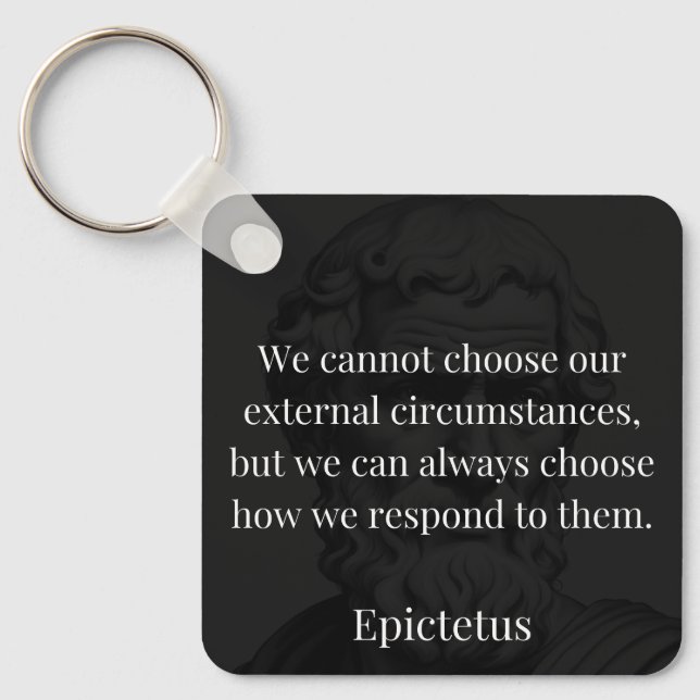 Epictetus Wisdom: Empowerment through Response Nyckelring (Framsida)