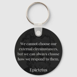 Epictetus Wisdom: Empowerment through Response Nyckelring