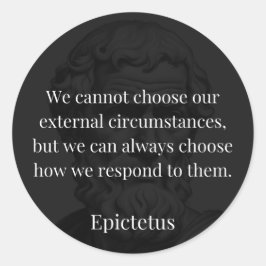 Epictetus Wisdom: Empowerment through Response Runt Klistermärke