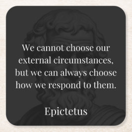 Epictetus Wisdom: Empowerment through Response Underlägg Papper Kvadrat