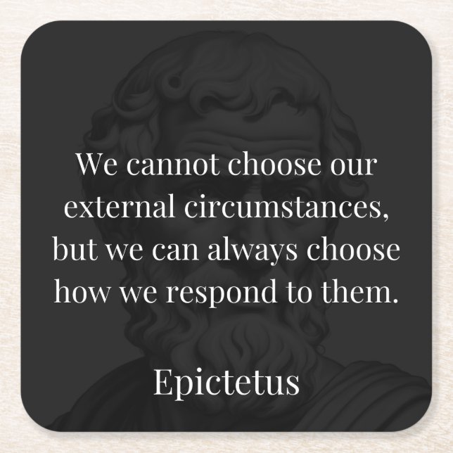 Epictetus Wisdom: Empowerment through Response Underlägg Papper Kvadrat (Framsidan)