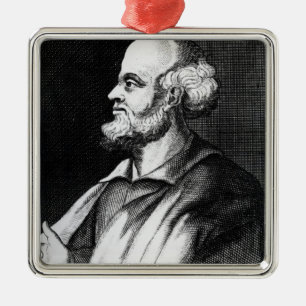 Epicurus som inristas av Johann Fredrich Schmidt Julgransprydnad Metall