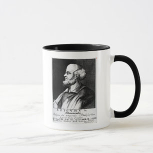 Epicurus som inristas av Johann Fredrich Schmidt Mugg