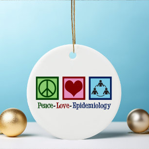 Epidemiolog Peace Kärlek-epidemiologi Julgransprydnad Keramik