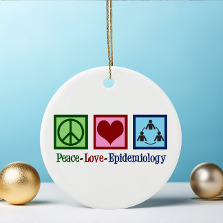 Epidemiolog Peace Kärlek-epidemiologi Julgransprydnad Keramik