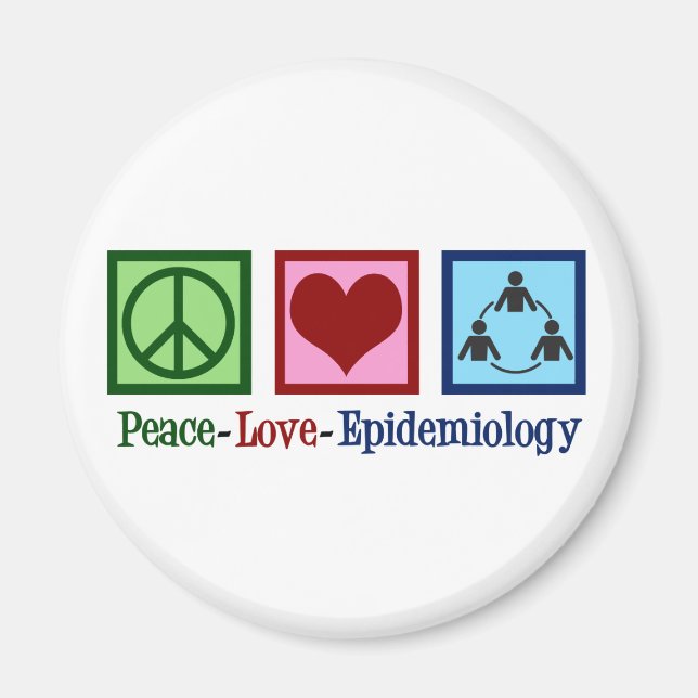 Epidemiolog Peace Kärlek-epidemiologi Magnet (Framsidan)