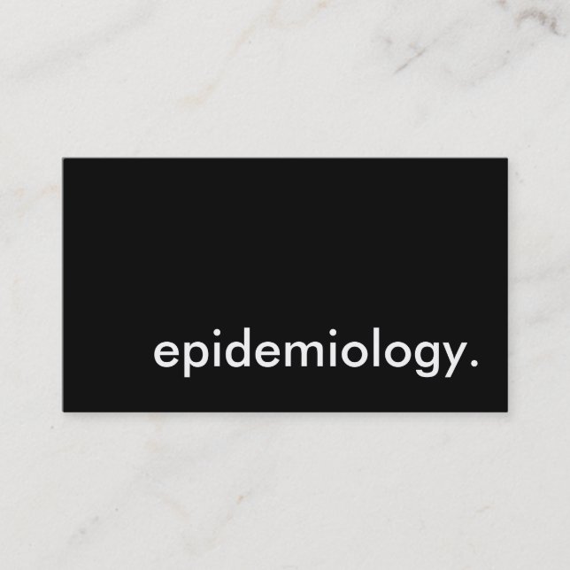 Epidemiologi. Visitkort (Framsida)