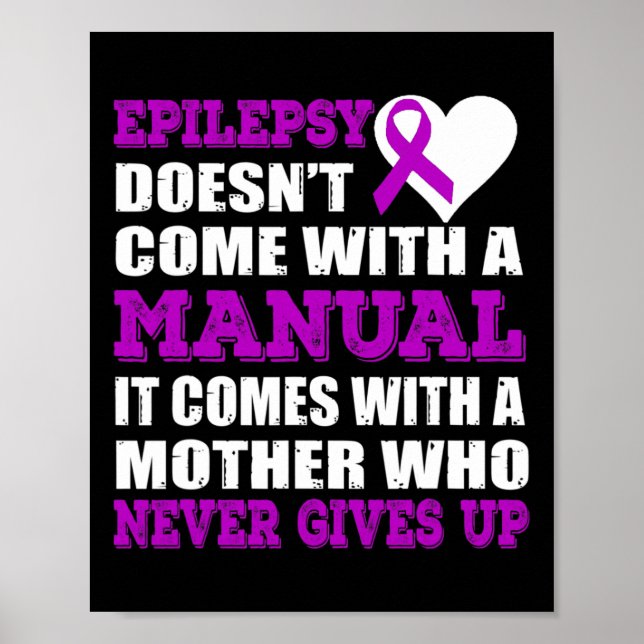 Epilepsi A Mor som aldrig Ge upp Lila Ribbon Poster (Framsidan)
