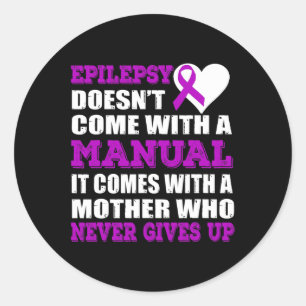 Epilepsi A Mor som aldrig Ge upp Lila Ribbon Runt Klistermärke